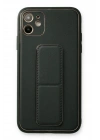 Mey İthalat®  iPhone 12 Kılıf Coco Deri Standlı Kapak - Füme