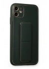 Mey İthalat®  iPhone 12 Kılıf Coco Deri Standlı Kapak - Füme