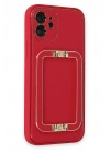 Mey İthalat®  iPhone 12 Kılıf Coco Elit Kapak - Kırmızı