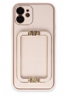 Mey İthalat®  iPhone 12 Kılıf Coco Elit Kapak - Pudra