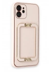 Mey İthalat®  iPhone 12 Kılıf Coco Elit Kapak - Pudra