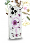 Mey İthalat®  iPhone 12 Kılıf Daisy Simli Magsafe Kapak - Pembe