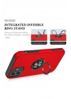 Mey İthalat®  iPhone 12 Kılıf Elit Yüzüklü Kapak - Kırmızı