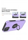 Mey İthalat®  iPhone 12 Kılıf Elit Yüzüklü Kapak - Mor