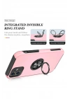 Mey İthalat®  iPhone 12 Kılıf Elit Yüzüklü Kapak - Pembe