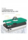 Mey İthalat®  iPhone 12 Kılıf Elit Yüzüklü Kapak - Yeşil