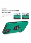Mey İthalat®  iPhone 12 Kılıf Elit Yüzüklü Kapak - Yeşil