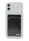 Mey İthalat®  iPhone 12 Kılıf Kart Şeffaf Silikon - Şeffaf