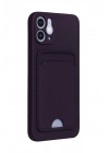 Mey İthalat®  iPhone 12 Kılıf Kelvin Kartvizitli Silikon - Derin Mor