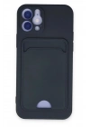 Mey İthalat®  iPhone 12 Kılıf Kelvin Kartvizitli Silikon - Lacivert