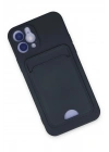 Mey İthalat®  iPhone 12 Kılıf Kelvin Kartvizitli Silikon - Lacivert