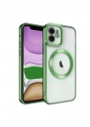 Mey İthalat®  iPhone 12 Kılıf Kross Magneticsafe Kapak - Koyu Yeşil