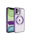Mey İthalat®  iPhone 12 Kılıf Kross Magneticsafe Kapak - Mor