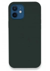 Mey İthalat®  iPhone 12 Kılıf Lansman Legant Silikon - Koyu Yeşil