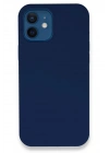 Mey İthalat®  iPhone 12 Kılıf Lansman Legant Silikon - Lacivert
