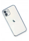 Mey İthalat®  iPhone 12 Kılıf  Lensli Silikon - Açık Mavi