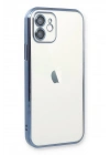 Mey İthalat®  iPhone 12 Kılıf  Lensli Silikon - Açık Mavi