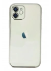 Mey İthalat®  iPhone 12 Kılıf  Lensli Silikon - Gümüş