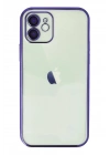Mey İthalat®  iPhone 12 Kılıf  Lensli Silikon - Mor