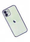 Mey İthalat®  iPhone 12 Kılıf  Lensli Silikon - Mor