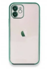 Mey İthalat®  iPhone 12 Kılıf  Lensli Silikon - Yeşil