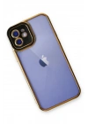 Mey İthalat®  iPhone 12 Kılıf Liva Lens Silikon - Siyah