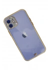 Mey İthalat®  iPhone 12 Kılıf Liva Taşlı Silikon - Beyaz