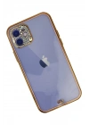 Mey İthalat®  iPhone 12 Kılıf Liva Taşlı Silikon - Pembe