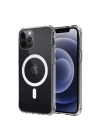 Mey İthalat®   iPhone 12 Kılıf Magneticsafe Şeffaf Silikon - Şeffaf