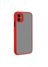 Mey İthalat®  iPhone 12 Kılıf Montreal Silikon Kapak - Kırmızı