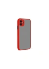 Mey İthalat®  iPhone 12 Kılıf Montreal Silikon Kapak - Kırmızı