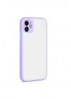Mey İthalat®  iPhone 12 Kılıf Montreal Silikon Kapak - Mor