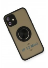 Mey İthalat®  iPhone 12 Kılıf Montreal Yüzüklü Silikon Kapak - Siyah