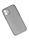 Mey İthalat®  iPhone 12 Kılıf PP Ultra İnce Kapak - Gri