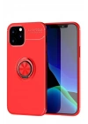 Mey İthalat®  iPhone 12 Kılıf Range Yüzüklü Silikon - Kırmızı