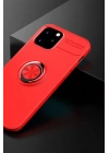 Mey İthalat®  iPhone 12 Kılıf Range Yüzüklü Silikon - Kırmızı