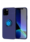 Mey İthalat®  iPhone 12 Kılıf Range Yüzüklü Silikon - Mavi
