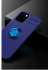 Mey İthalat®  iPhone 12 Kılıf Range Yüzüklü Silikon - Mavi