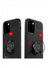 Mey İthalat®  iPhone 12 Kılıf Range Yüzüklü Silikon - Siyah-Mavi