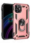 Mey İthalat®  iPhone 12 Kılıf Sofya Yüzüklü Silikon Kapak - Rose