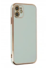 Mey İthalat®  iPhone 12 Kılıf Volet Silikon - Açık Yeşil