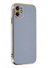 Mey İthalat®  iPhone 12 Kılıf Volet Silikon - Mavi