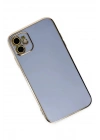 Mey İthalat®  iPhone 12 Kılıf Volet Silikon - Mavi