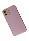 Mey İthalat®  iPhone 12 Kılıf Volet Silikon - Mor