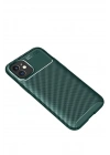 Mey İthalat®  iPhone 12 Mini Kılıf Auto Focus Karbon Kapak - Yeşil