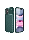 Mey İthalat®  iPhone 12 Mini Kılıf Auto Focus Karbon Kapak - Yeşil