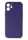 Mey İthalat®  iPhone 12 Mini Kılıf Coco Deri Silikon Kapak - Mor