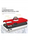 Mey İthalat®  iPhone 12 Mini Kılıf Elit Yüzüklü Kapak - Kırmızı