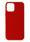 Mey İthalat®  iPhone 12 Mini Kılıf First Silikon - Koyu Kırmızı