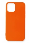 Mey İthalat®  iPhone 12 Mini Kılıf First Silikon - Turuncu